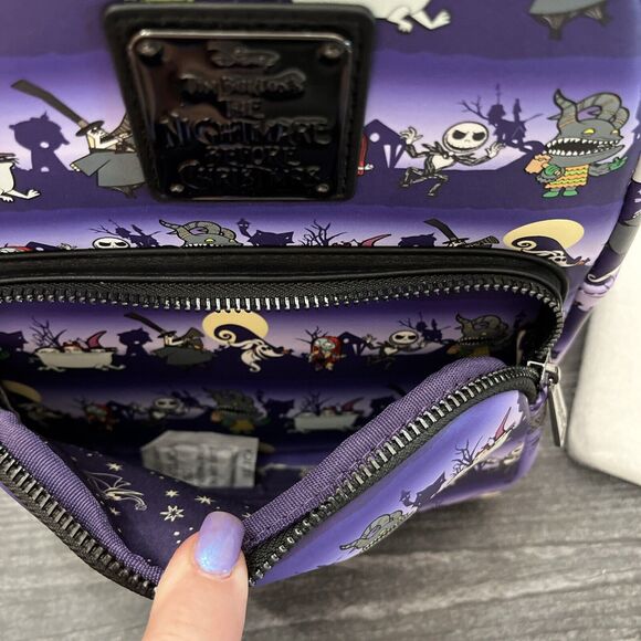LoungeFly  The Nightmare Before Christmas Halloween Mini Backpack. Original main image 4
